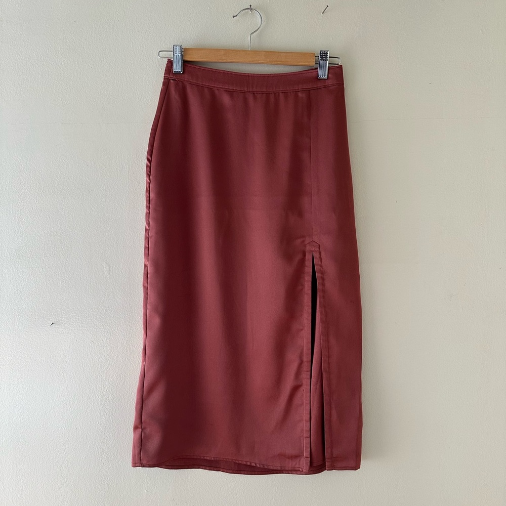 Abercrombie & Fitch Satin Midi Skirt